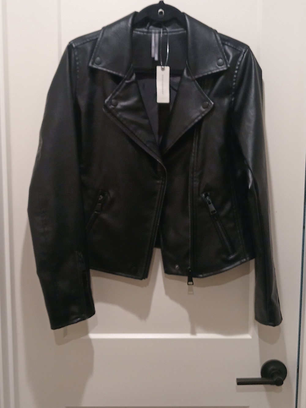 Anthropologie Black Faux Leather Moto Jacket
